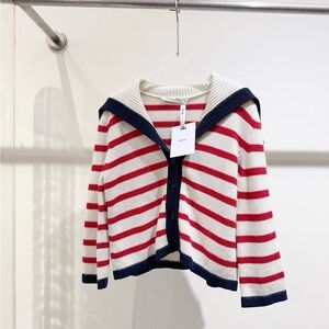 🚩steal authentic Dior Red and Navy Striped Sweater